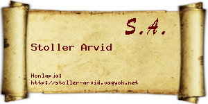 Stoller Arvid névjegykártya